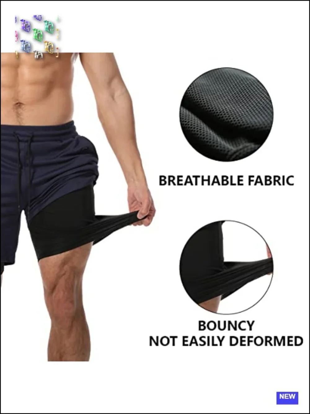 Men's 2 in 1 Workout Running Shorts 7 Inch Lightweight Athletic Gym Shorts with